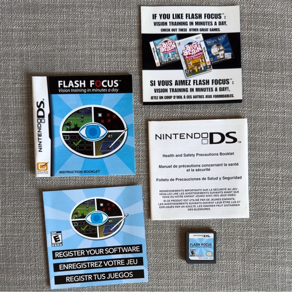 Flash Focus Vision Training in Minutes a Day Nintendo DS Lite 3DS CIB Complete